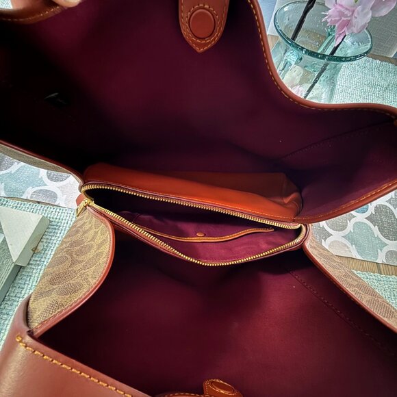 Coach Hadley Hobo 79249 Signature Canvas Bag with Heart Charm - Picture 11 of 16